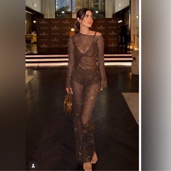 Zara Tops - ZARA DRAPED TULLE TOP WITH BEADED EMBROIDERY